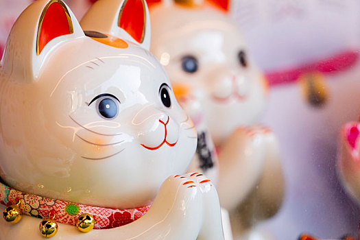 日本招财猫制成贺卡新年快乐,字幕,招财猫,金运来福
