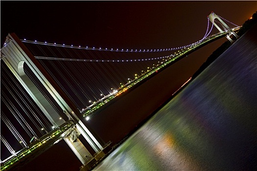 夜晚,纽约,桥