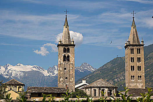塔,大教堂,查威尔,阿尔卑斯山,意大利,欧洲