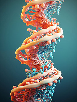 生物技术dna分子结构3d与粒子,可用于表示生物技术,核苷酸基因