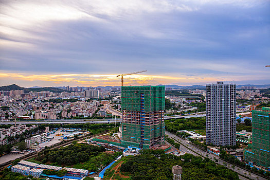 中国深圳龙岗区平湖金融基地城市建筑风光