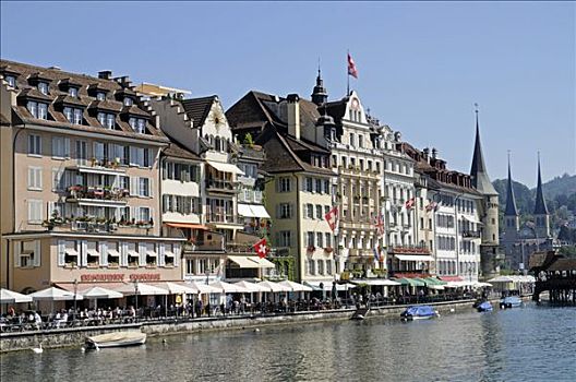 河边,餐馆,餐饮,历史,地区,瑞士,欧洲