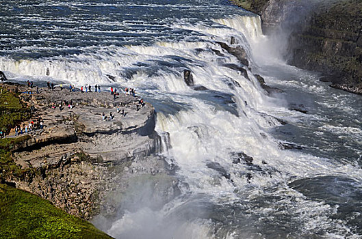 野外,瀑布,自来水,人,冰岛
