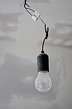 一个,电灯泡,悬挂,天花板,建筑,修葺,德国,欧洲