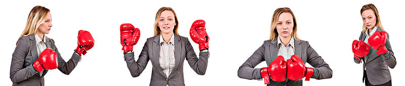 女人,职业女性,拳击手套,白色背景