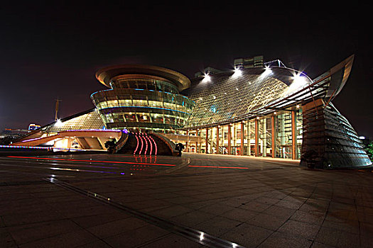 夜晚的杭州大剧院
