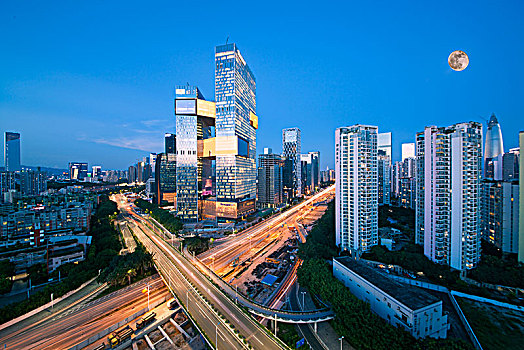 中国广东深圳南山科技园都市夜景