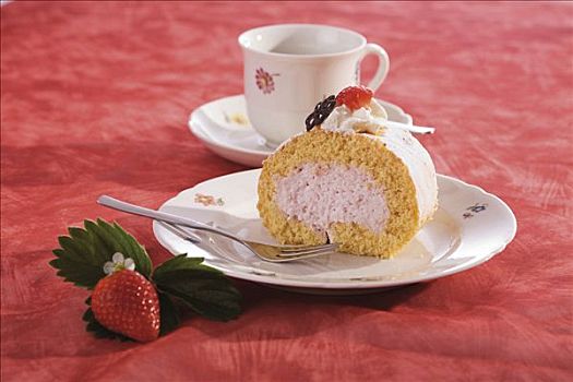 草莓,卷心蛋糕