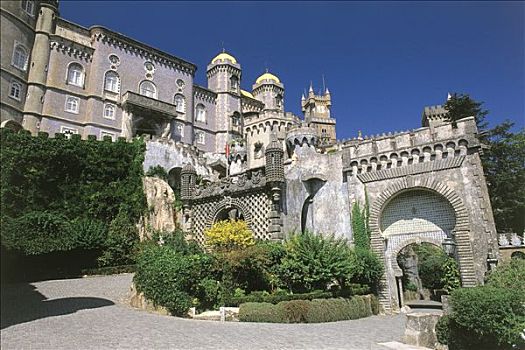 葡萄牙,辛特拉,宫殿,岩石