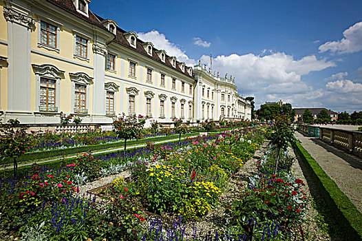 城堡,路德维希堡,宫殿,南,花园,新,巴登符腾堡,德国,欧洲