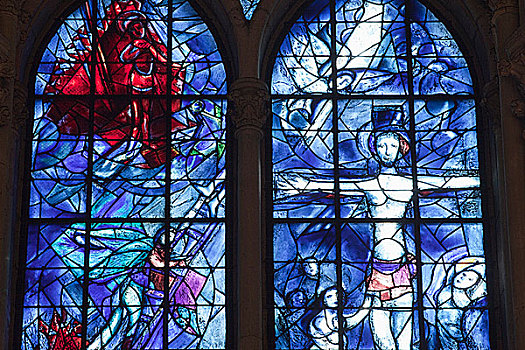 彩色玻璃窗,耶稣,兰斯,大教堂,香槟,法国
