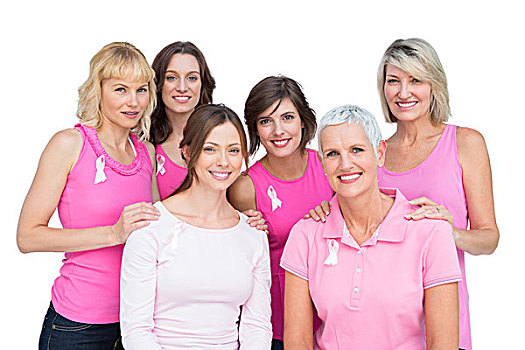 高兴,女人,姿势,穿,粉色,乳腺癌