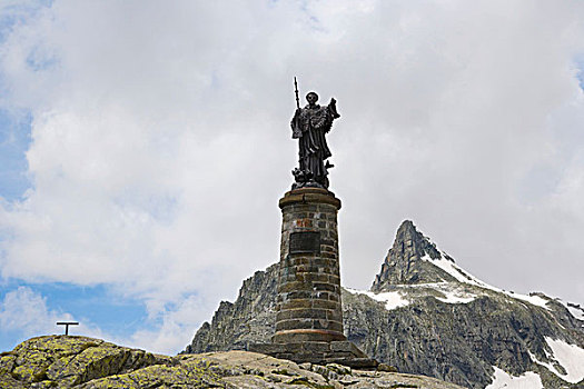雕塑,圣徒,奶奶,奔宁山脉,瓦莱,阿尔卑斯山,意大利,欧洲