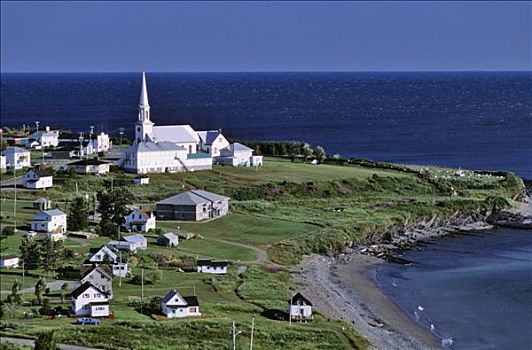 加拿大,魁北克,乡村,教堂,靠近,海洋