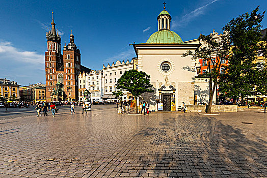 欧洲,波兰,小波兰省,克拉科,克拉科夫,教堂,大广场