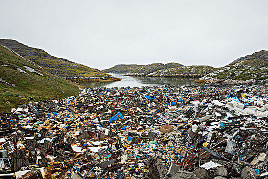 垃圾堆,海洋,西格陵兰,格陵兰,北美