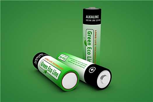 三个,现代,电池,绿色