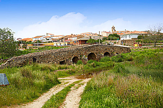 房子,桥,道路,埃斯特雷马杜拉,西班牙