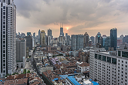城市,摩天大楼,天际线,上海,中国