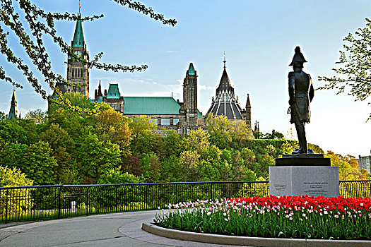 雕塑,山,公园,国会,渥太华,安大略省