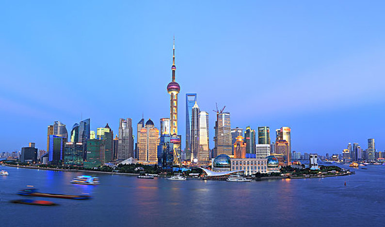 上海陆家嘴外滩夜景_全景图_图片素材