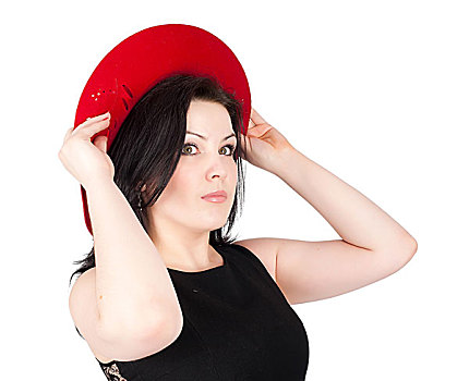 年轻,美女,红色,帽子