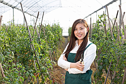 年轻,美女,亚洲女性,绿色,地点