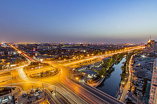 安定门桥夜景