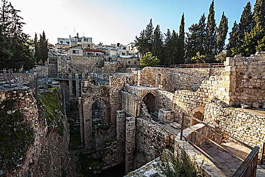 水池,遗址,拜占庭风格,教堂,耶路撒冷,以色列