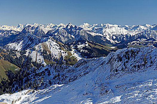 山,伯尔尼阿尔卑斯山,艾格尔峰,少女峰,远景,沃州,瑞士,欧洲