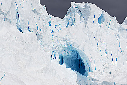 南极,冰,山,洞
