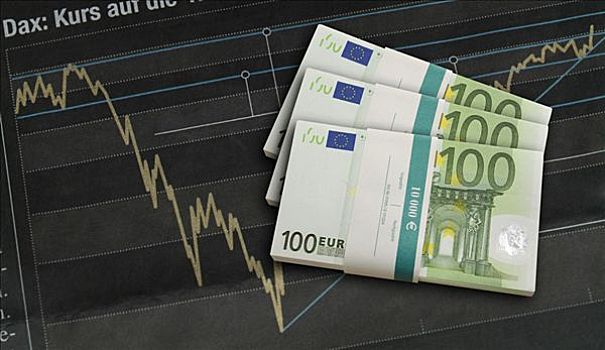 欧元钞票,股票,图表