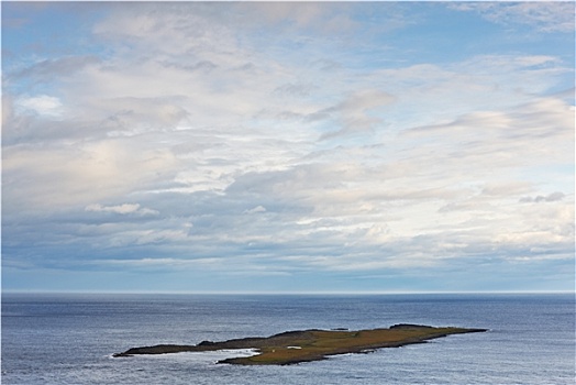 小,岛屿,靠近,东方,峡湾,冰岛