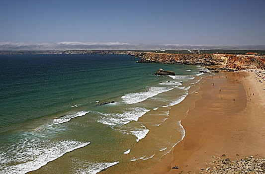 海滩,悬崖,大西洋海岸,靠近,葡萄牙,欧洲