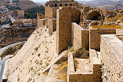 墙壁,城堡,约旦