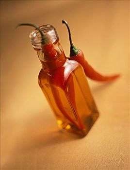 瓶子,辣椒,油
