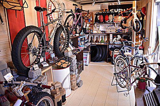 店,自行车,日本