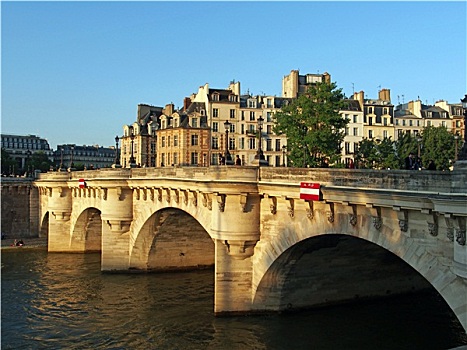 巴黎新桥,日落,巴黎,法国,六月