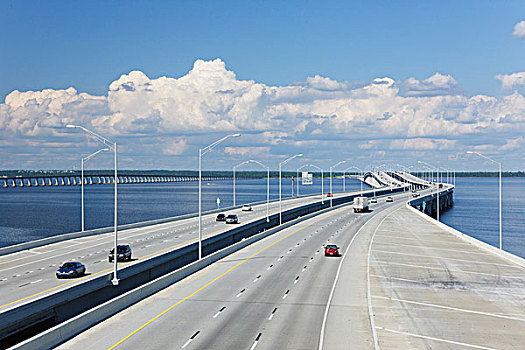 桥,湾,州际,佛罗里达,美国