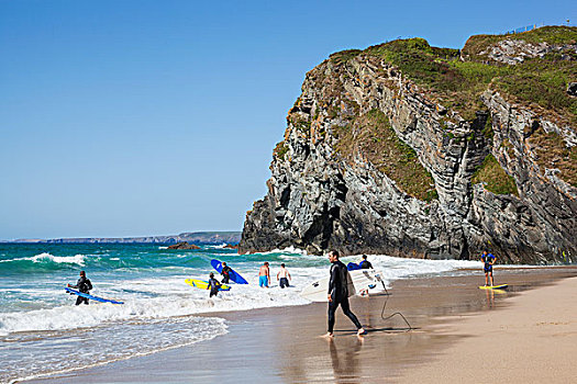 英格兰,康沃尔,纽基,海滩