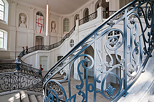 楼梯,兰德宫,城市,博物馆,德累斯顿,萨克森,德国,欧洲