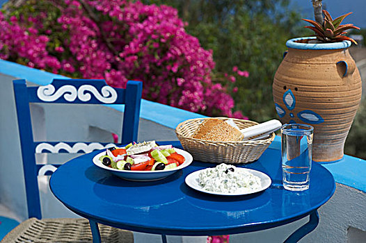桌面布置,希腊,特色食品,靠近,克里特岛,欧洲