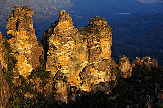 三个,姐妹,石头,排列,杰米逊峡谷,蓝山国家公园,新南威尔士,澳大利亚