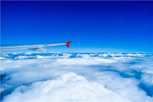 飞机,飞,高处,云