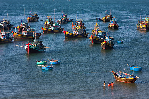 渔港,美尼,越南,亚洲