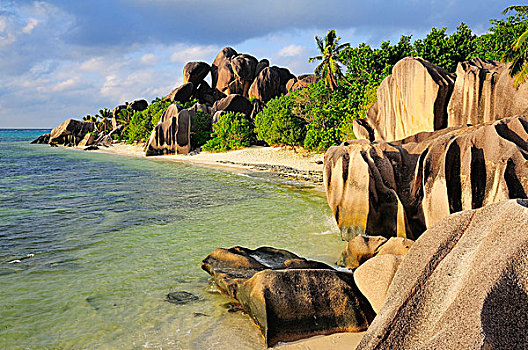 花冈岩,石头,海滩,拉迪格岛,岛屿,塞舌尔,非洲