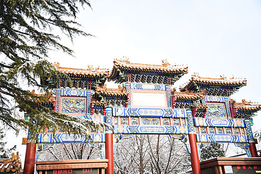 北京下雪了,雍和宫