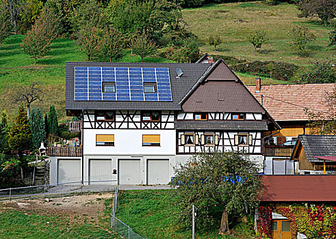 太阳能,屋顶,房子,农场,旅店,黑森林,巴登符腾堡,德国,欧洲