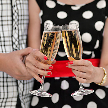 两个,玻璃杯,香槟,年轻,幸福之家,庆贺,新,约会,生日快乐,周年纪念,情侣,饮料,有趣,享受,生活