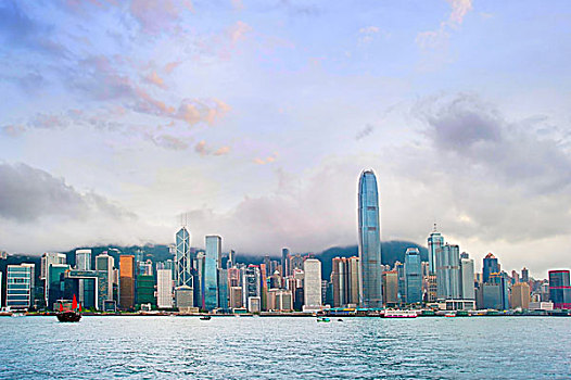 香港,市区,日落